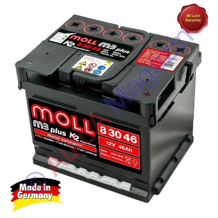 Acumulator auto Moll M3 Plus K2 46Ah / 420A Acumulatori Auto | AutoA Magazin